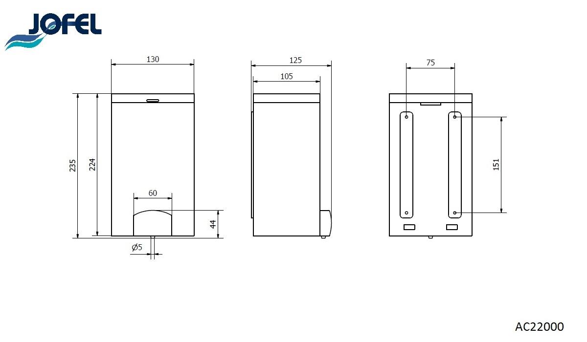 Дозатор для жидкого мыла Jofel Vision AC22000