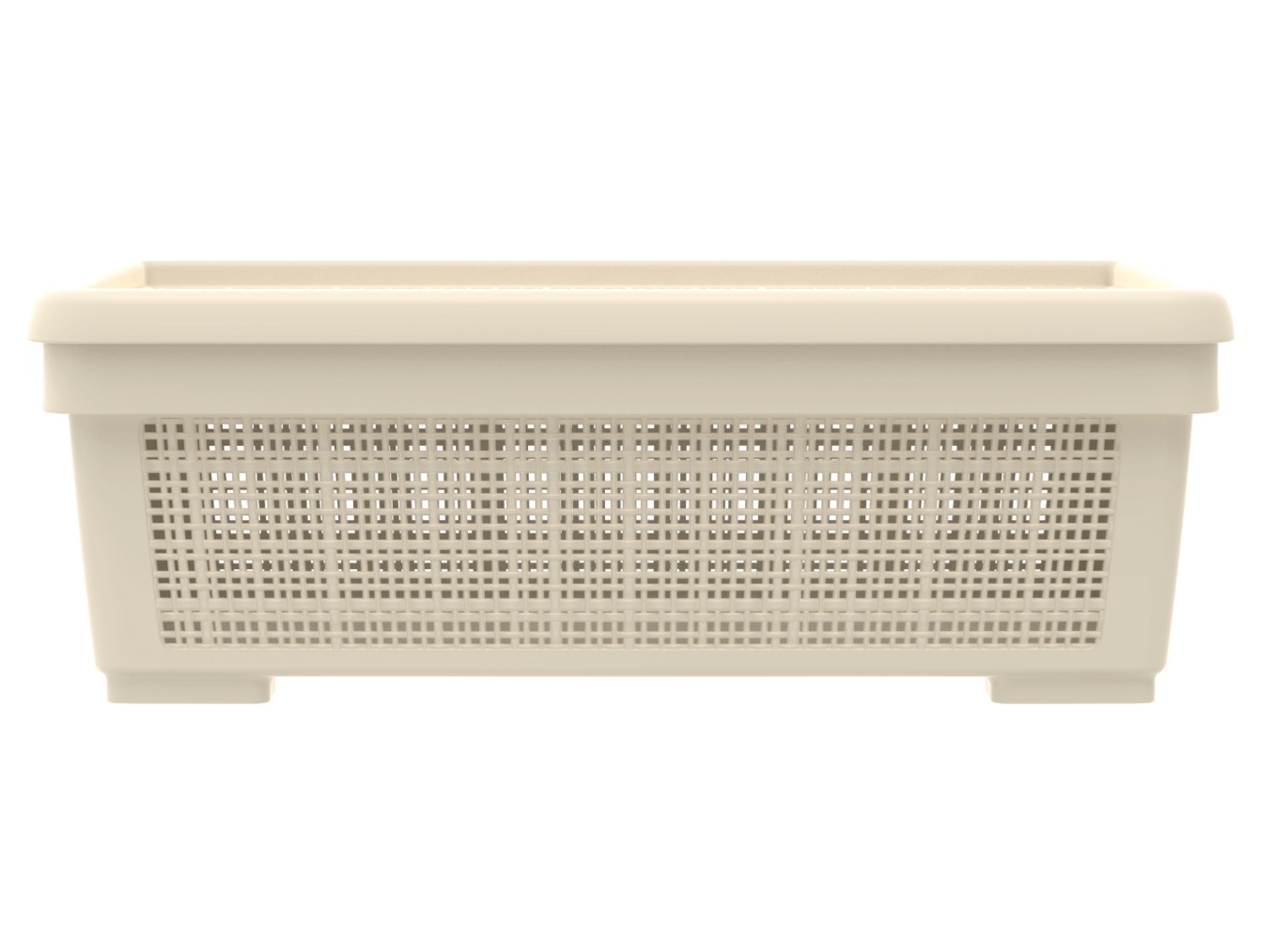 Плетёная корзина для хранения с крышкой «Лён» 11 л (400х284х137 мм) слоновая кость