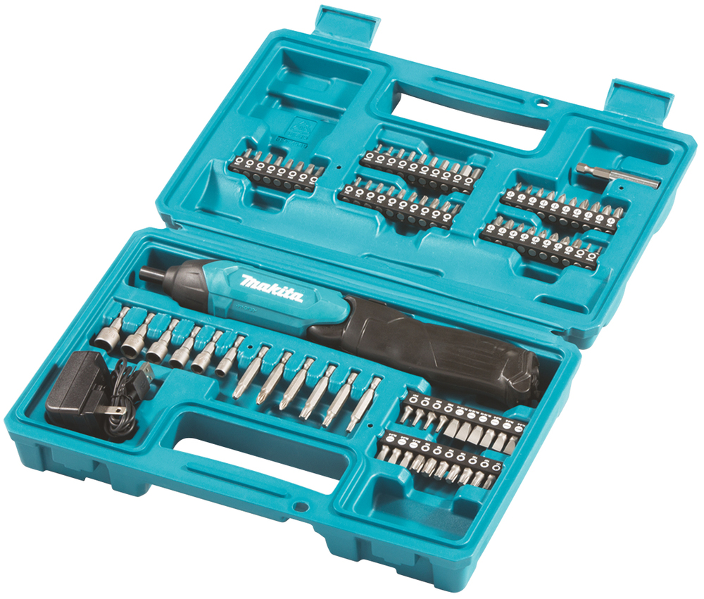 Аккумуляторная отвертка Makita DF001DW 3,6 В с большим набором оснастки