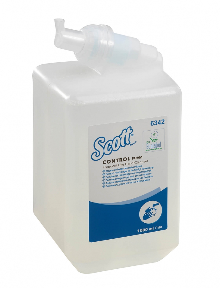 Пенное мыло в кассетах 6342 Scott Control для частого использования от Kimberly-Clark Professional (6 кассет по 1 л)