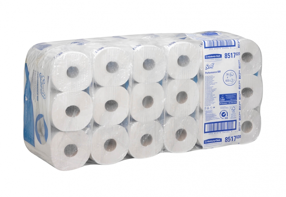 Туалетная бумага в стандартных рулонах Kimberly-Clark Scott 600 8517