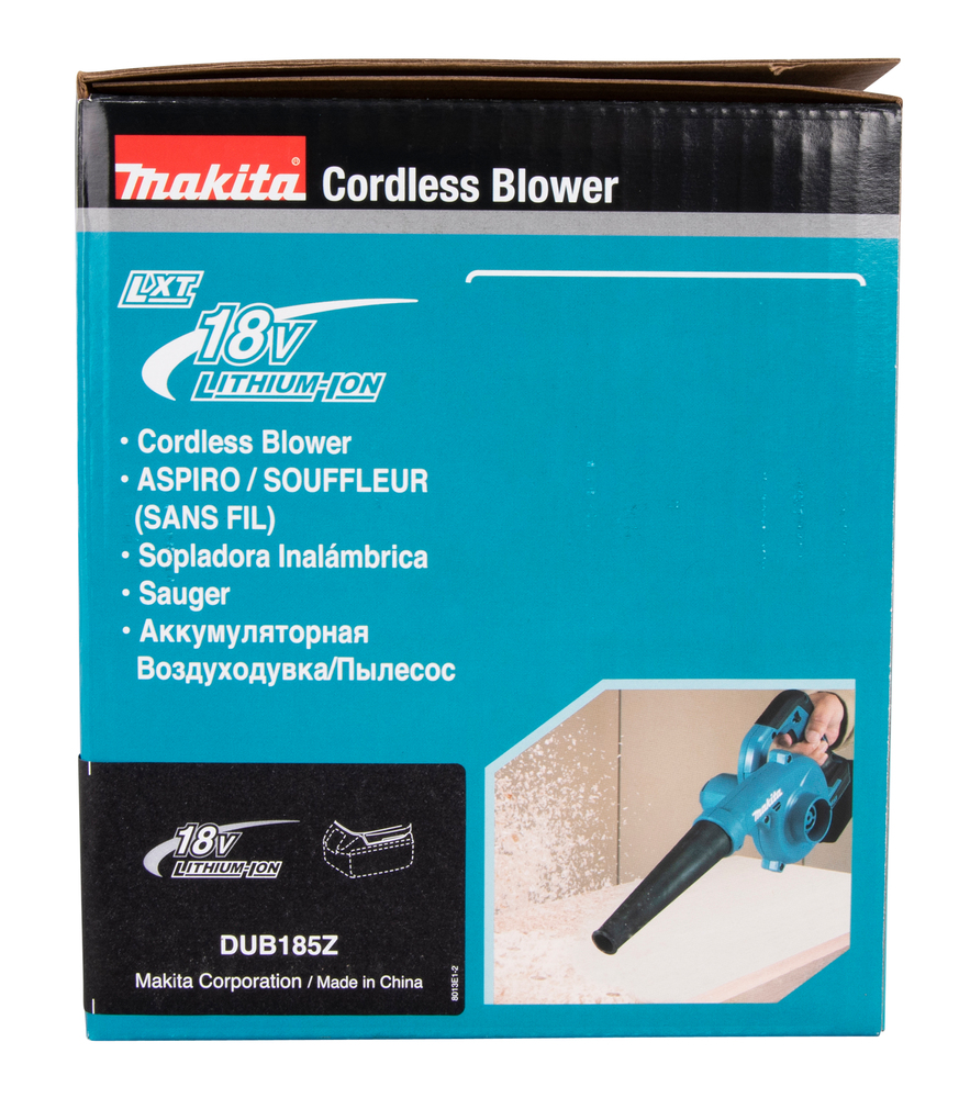 Аккумуляторная воздуходувка Makita DUB185Z LXT 18В, 98 м/с, 3,2 м3/мин, без акб и З/У
