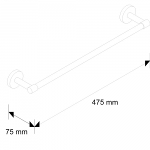 Полотенцедержатель MERIDA HOTEL, длина 400 мм MHW03