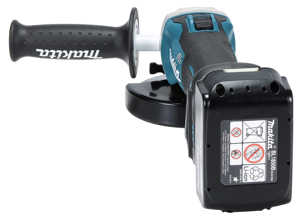 Угловая шлифмашина аккумуляторная Makita DGA511RT LXT 18В, 125 мм, 3000 - 8500 об/мин, 1х5.0 Ач Li-ion