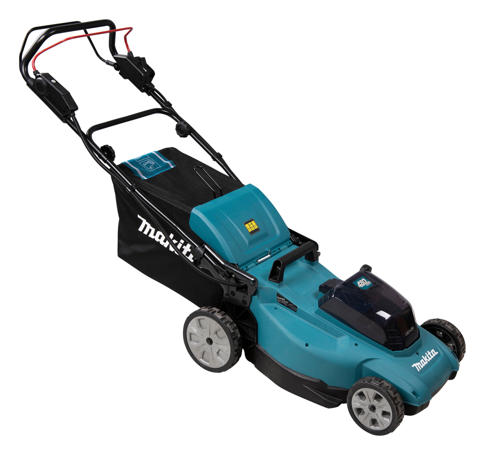Газонокосилка аккумуляторная Makita DLM481CT2 LXT 2х18В, 860 Вт, 48 см, 62 л 2,5-5 км/ч, 4в1, XPT, (2xBL1850B, DC18SH)