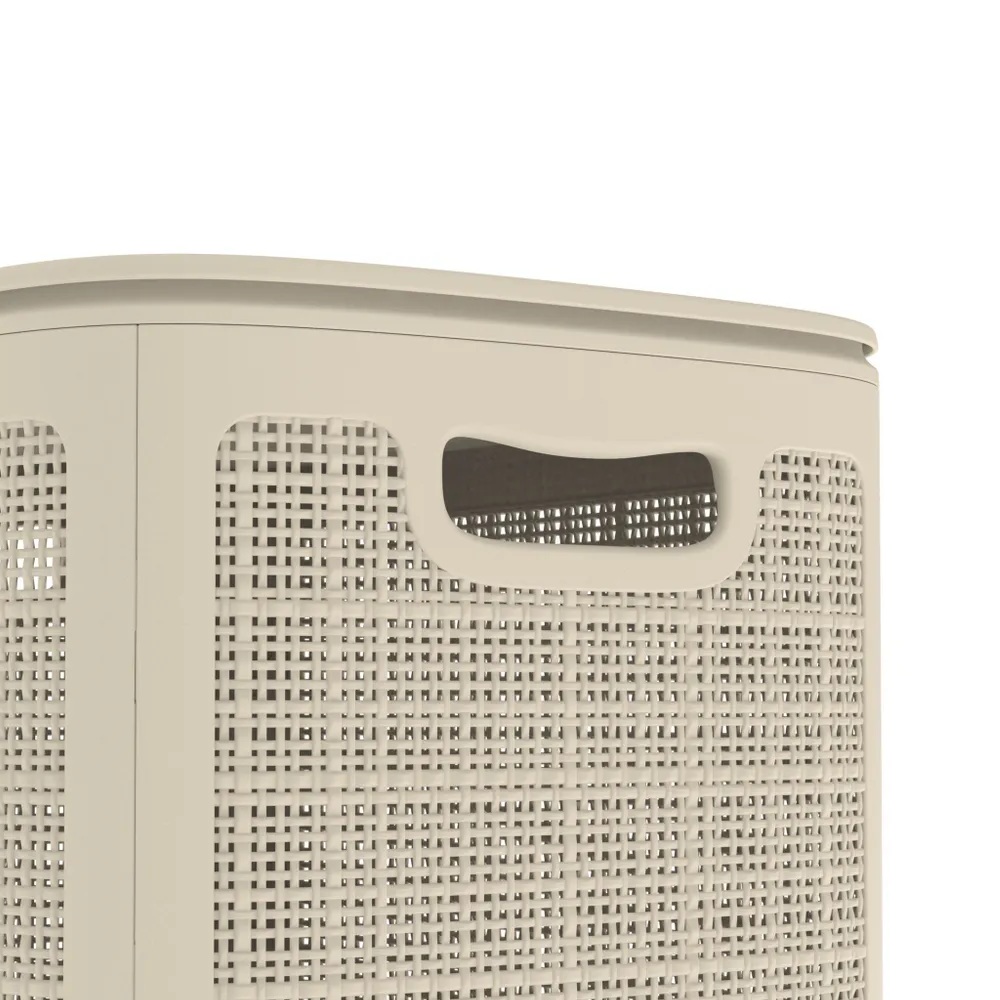 Плетёная корзина для белья сборная «Лён» 75 л (43х32.1х60 см) слоновая кость