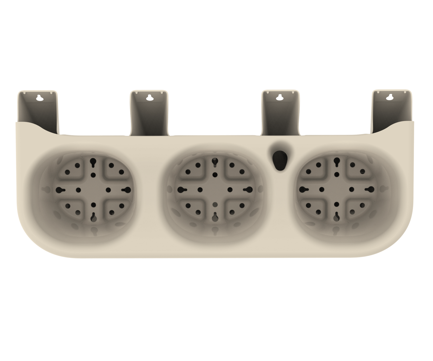 Фитомодуль с системой прикорневого полива 2л х3 (настенное кашпо) (59х25х27 см) (слоновая кость), комплет 9 шт