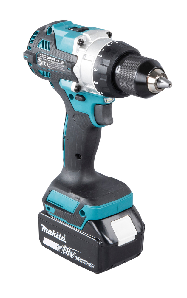 Ударная дрель-шуруповерт аккумуляторная Makita DHP486RTJ LXT 18В, 2х5.0 Ач, 130 Нм, 2100 об/мин