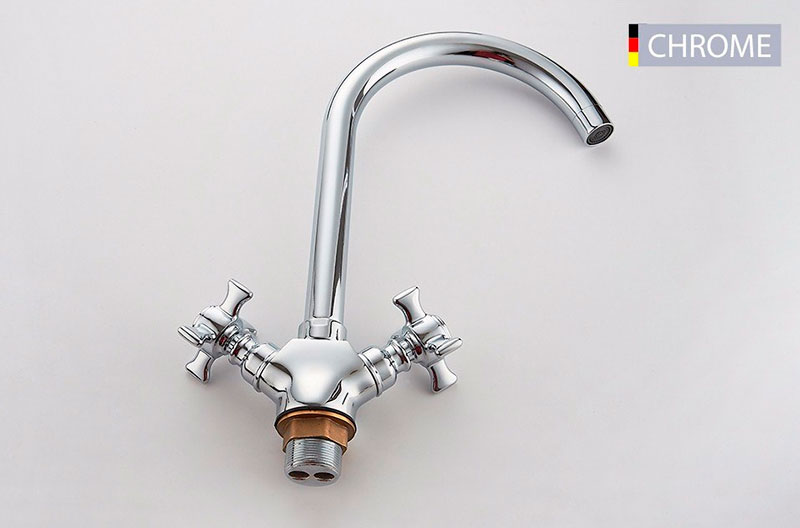 СМЕСИТЕЛЬ ДЛЯ КУХНИ LEDEME L4311A-2, ЛИТОЙ ИЗЛИВ