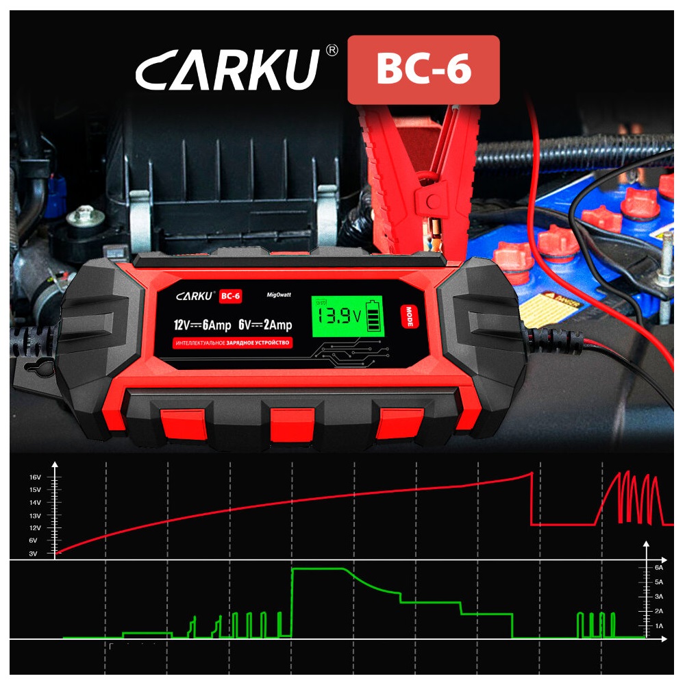 Интеллектуальное зарядное устройство CARKU BC-6