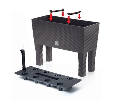 Кашпо с автополивом Prosperplast Rato Case High 72л, венге