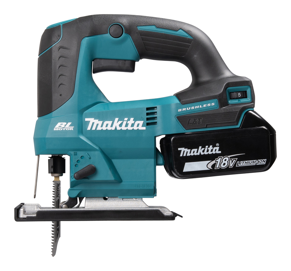 Лобзик аккумуляторный Makita DJV184Z LXT BL 18В, XPT, SOFT NO LOAD, регул. ампл., скорости, 3000 об./мин, плав. пуск, стабилизац, без акб и ЗУ