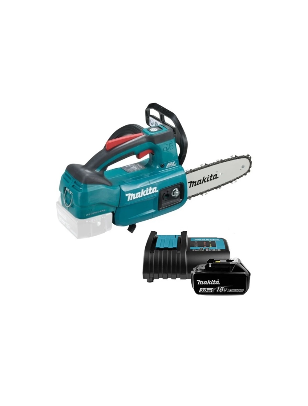 Пила цепная аккумуляторная Makita DUC204SF LXT BL 18В, 570Вт, 8"/20см, 3/8", 1,1мм, 24м/с, XPT, (BL1830B, DC18SD)
