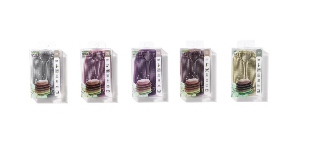 Силиконовая мыльница с щеткой KF Pastel