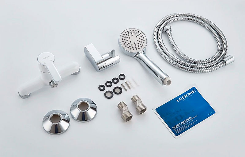 СМЕСИТЕЛЬ ДЛЯ ДУША LEDEME КАРТРИДЖ Д.35ММ, БЕЛЫЙ, L2003W