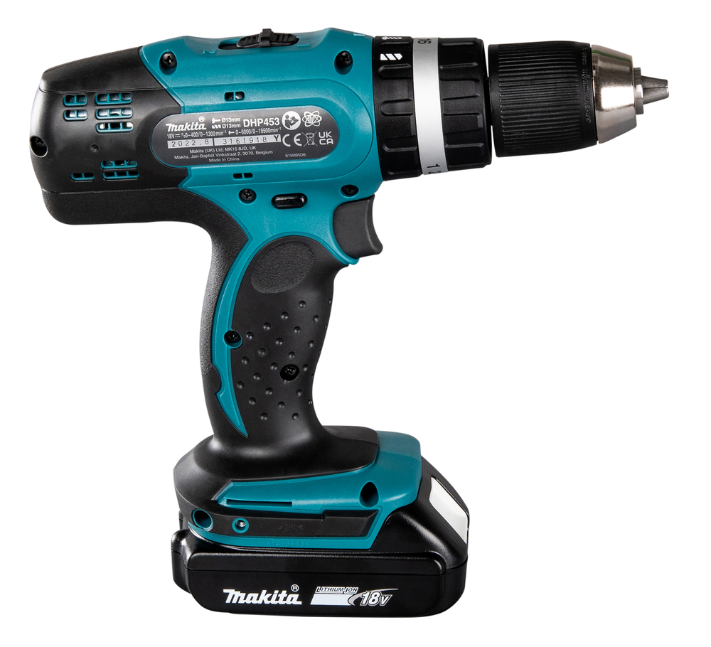 Ударная дрель-шуруповерт аккумуляторная Makita DHP453RFE LXT 18В, 2х3.0 Ач, 42 Нм, 1300 об/мин