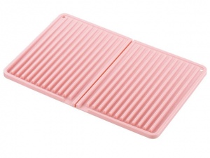 Сушилка для посуды силиконовая складная розовая Kawasaki Plastics
