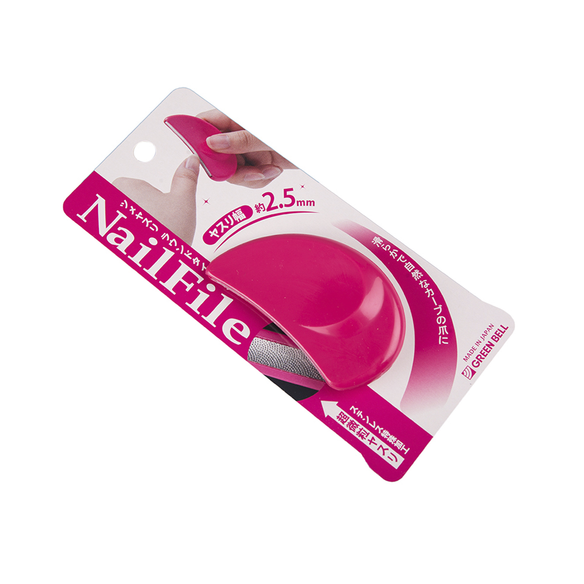 Пилочка для ногтей розовый пластик L70mm / 16g Green Bell Япония