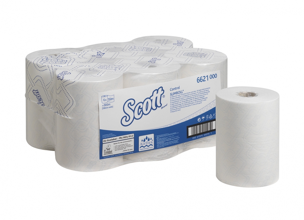 Бумажные полотенца в рулонах Kimberly-Clark Scott Control Slimroll 6621, однослойные
