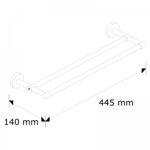 Полотенцедержатель двойной MERIDA HOTEL, длина 400 мм MHW08