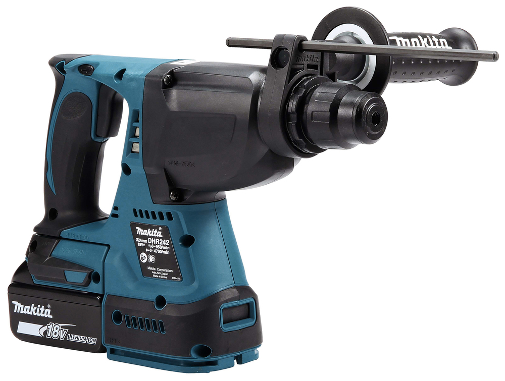 Перфоратор аккумуляторный Makita DHR242RT LXT 18В, 1х5.0 Ач, 24 мм, 2,0 Дж, SDS-PLUS