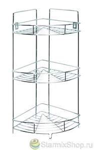 Полка тройная хромированная угловая Т084