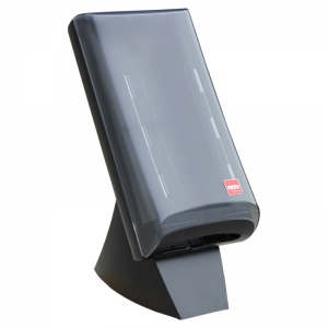 Диспенсер MERIDA Fato для бумажных салфеток, черный, пластик, на стол, большая панель с подставкой GJC004