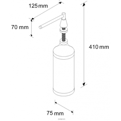Дозатор монтируемый на столешнице, конус, матовый MERIDA DWM101, 1л