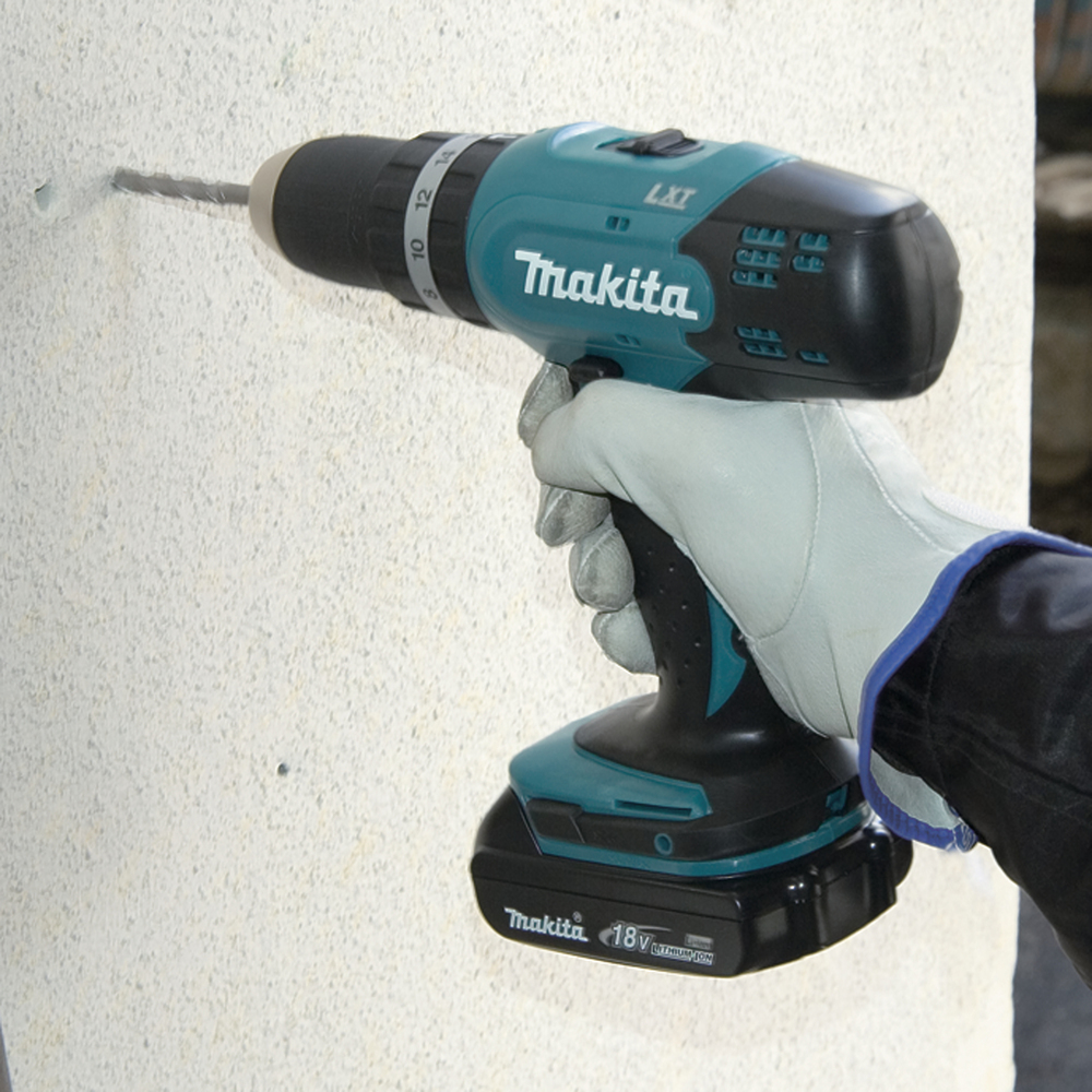 Ударная дрель-шуруповерт аккумуляторная Makita DHP453RFE LXT 18В, 2х3.0 Ач, 42 Нм, 1300 об/мин