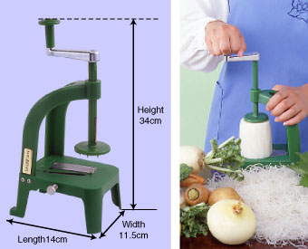 Вертикальная овощерезка (Дайконорезка) Benriner Cook Help с тремя сменными насадками, Япония