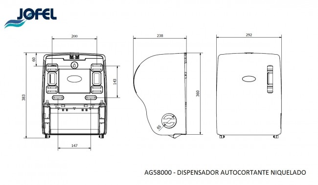 Диспенсер Jofel  для бумажных полотенец AG58000