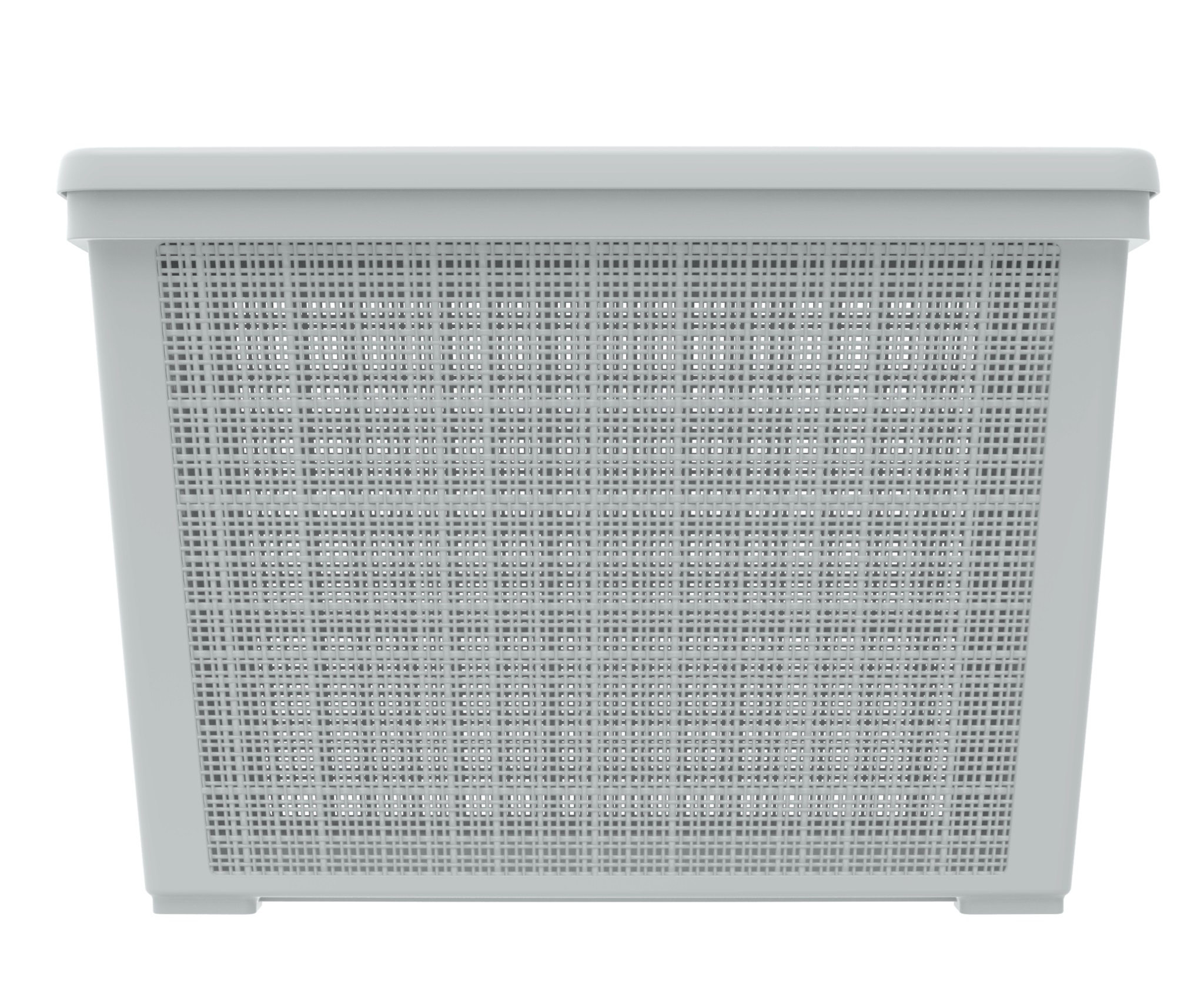 Плетёная корзина для хранения с крышкой «Лён» 65 л (568х400х391 мм) серый