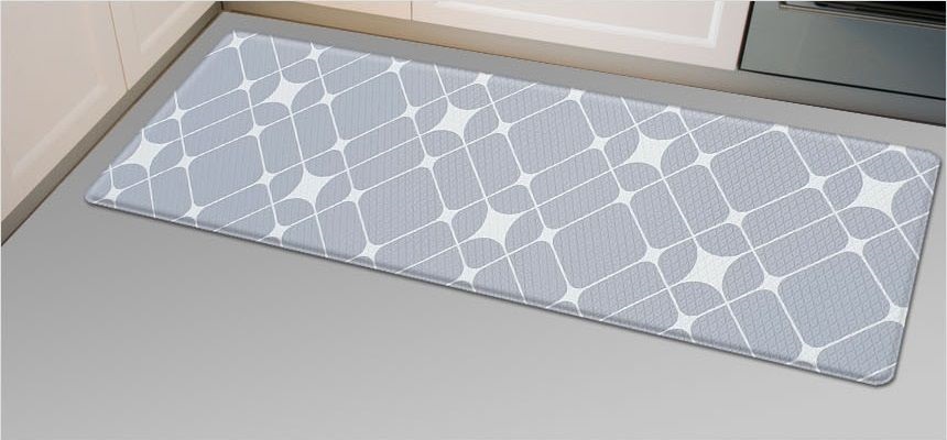 Двухсторонний ПВХ коврик для кухни и ванной Onebin Gray shine S 75*44*1.4