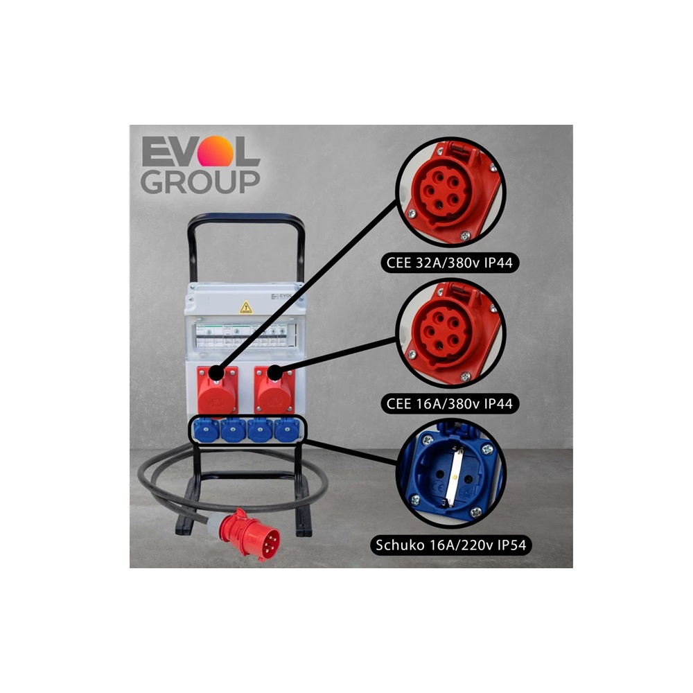 Переносной щит с розетками 220В + 380В EVOL PARTNER 0602-009-1