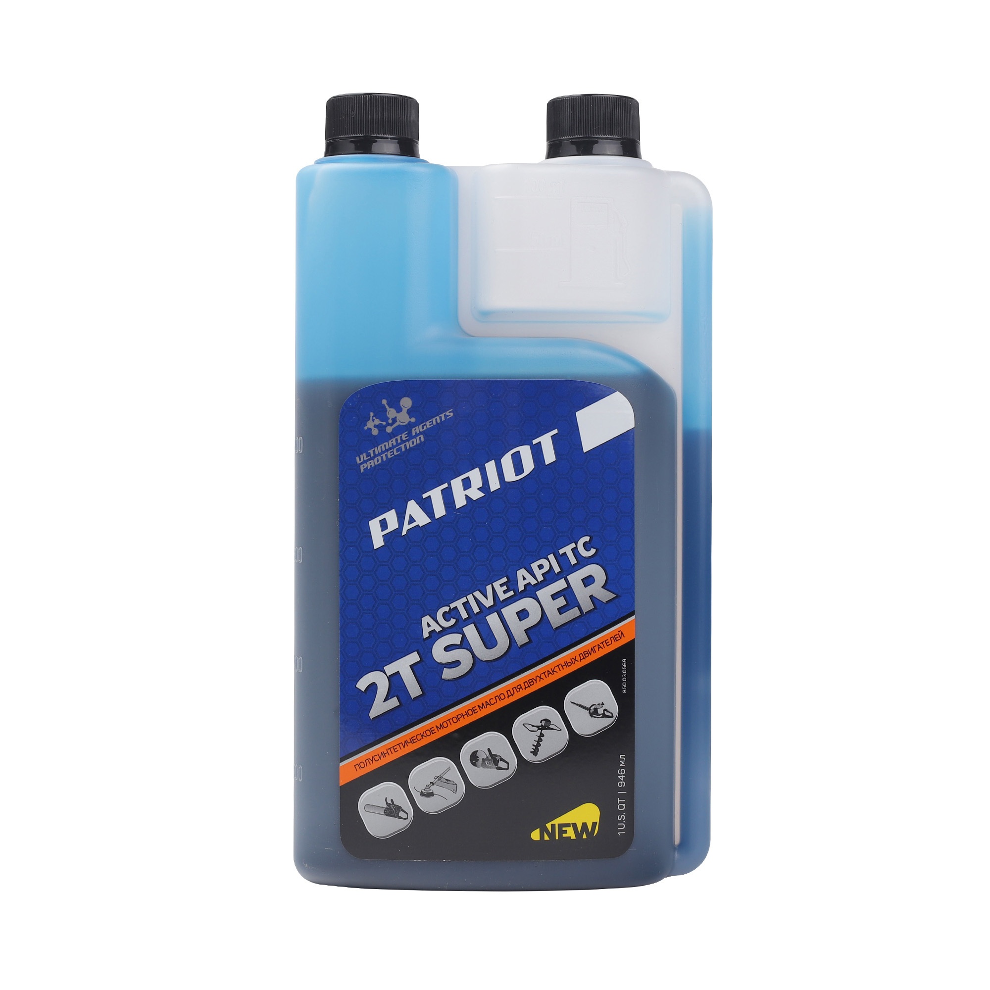 Масло полусинтетическое PATRIOT SUPER ACTIVE 2T дозаторная 0,946 л.