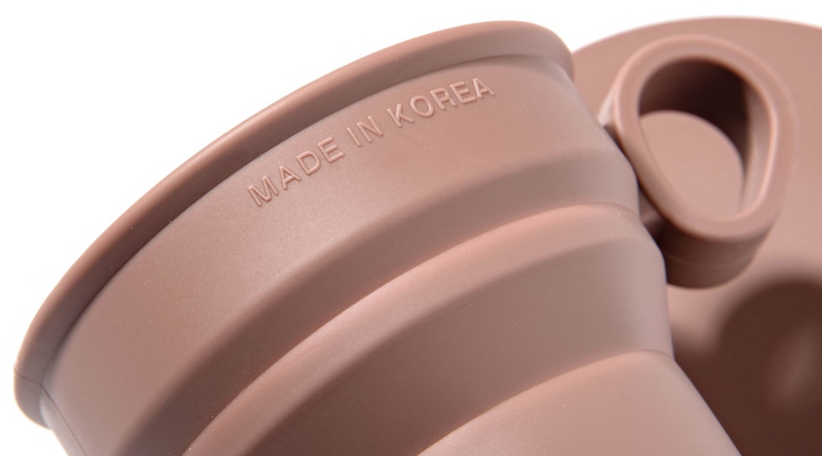 Силиконовая складная кружка с ручкой KF Pastel