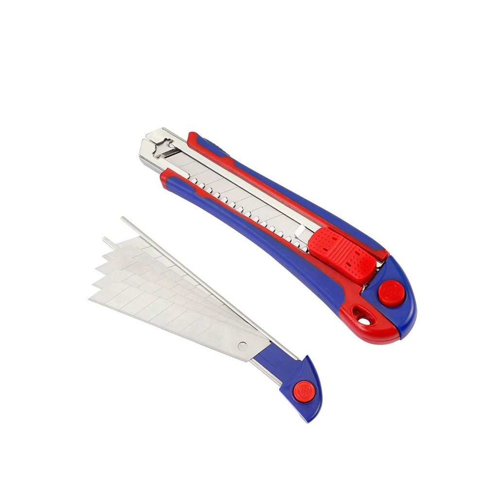 Нож  с автофиксацией 18 мм +5 лезвия, и автозагрузкой лезвий WORKPRO