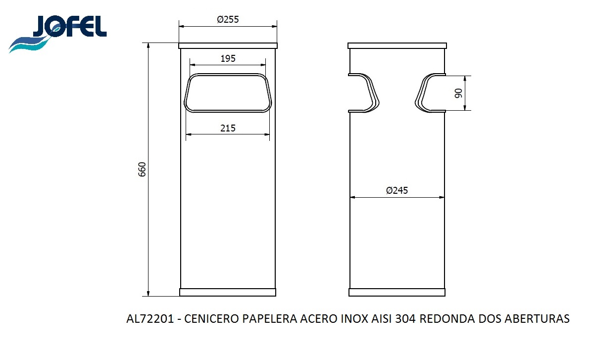 Урна-пепельница Jofel AL72201 30л