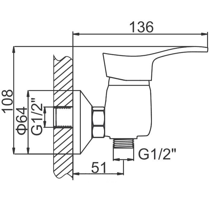 СМЕСИТЕЛЬ ДЛЯ ДУША LEDEME L2014