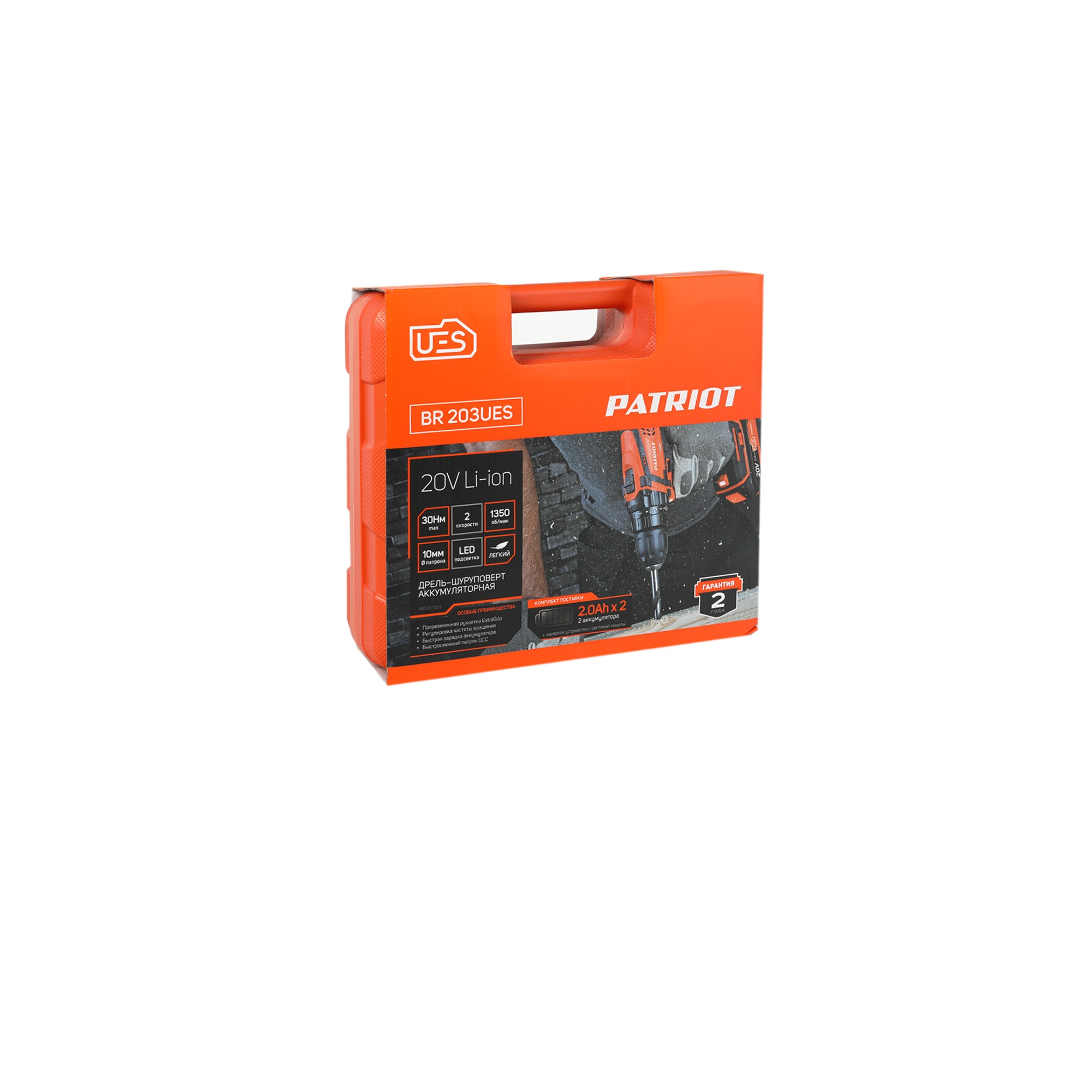 Дрель-шуруповерт аккумуляторная PATRIOT BR 203UES