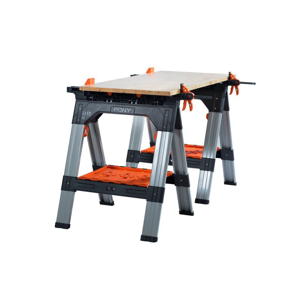 Козлы строительные 2 шт (810 мм) +струбцины 2 шт (до 275 кг) Pony