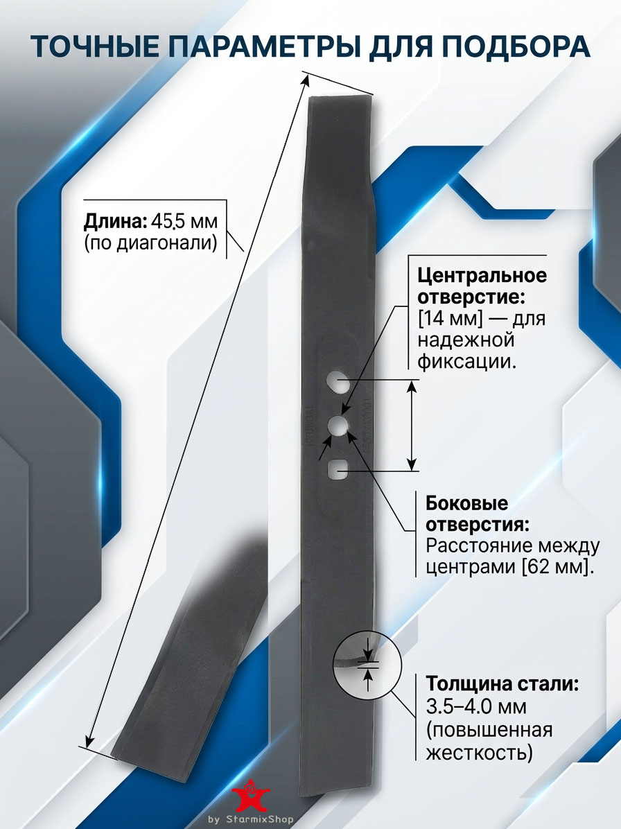 Нож для газонокосилкок L 4600S/4610S(E)/4620(S) в блистере