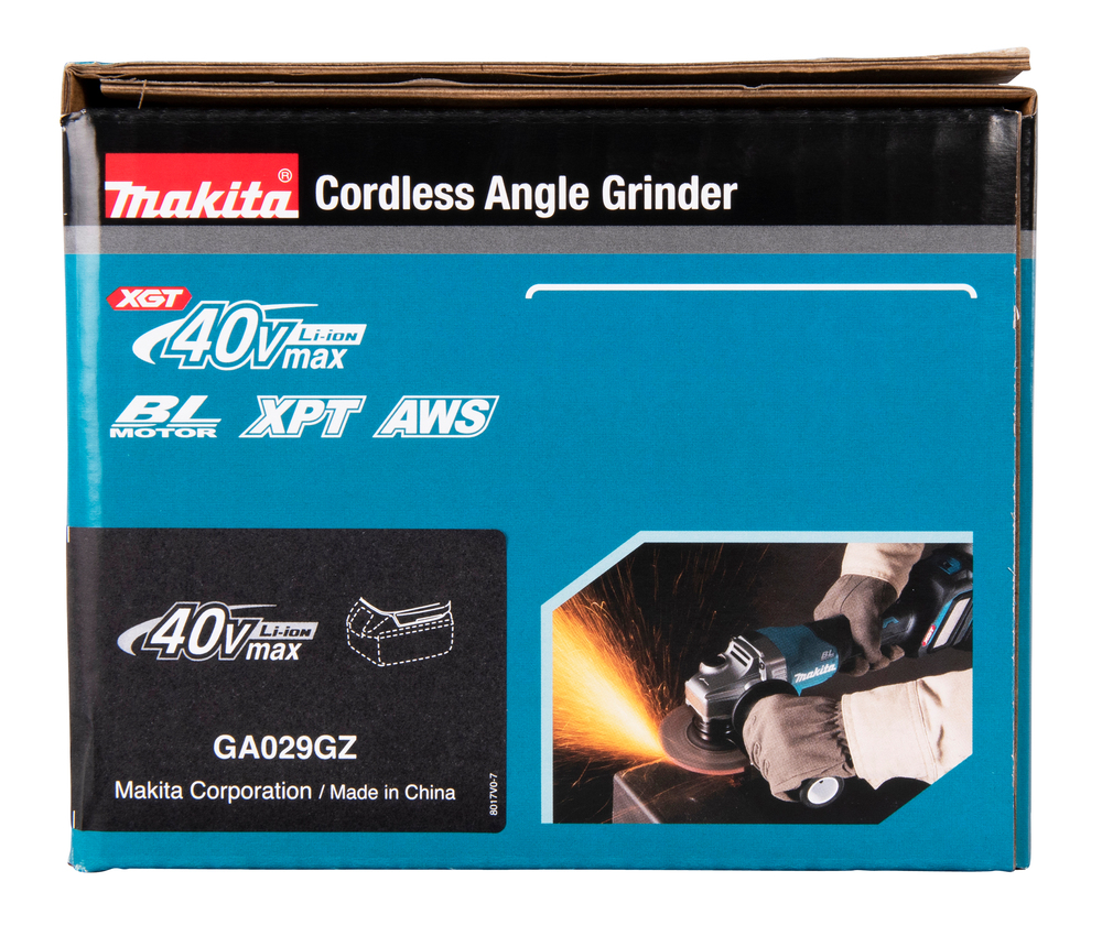Угловая шлифмашина аккумуляторная с регулировкой оборотов Makita GA029GZ XGT BL 40В, 125 мм, 3000-8500 об/мин, без акб и ЗУ
