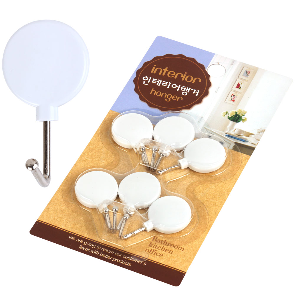 Крючки круглые самоклеющиеся на термоклее 6 штук