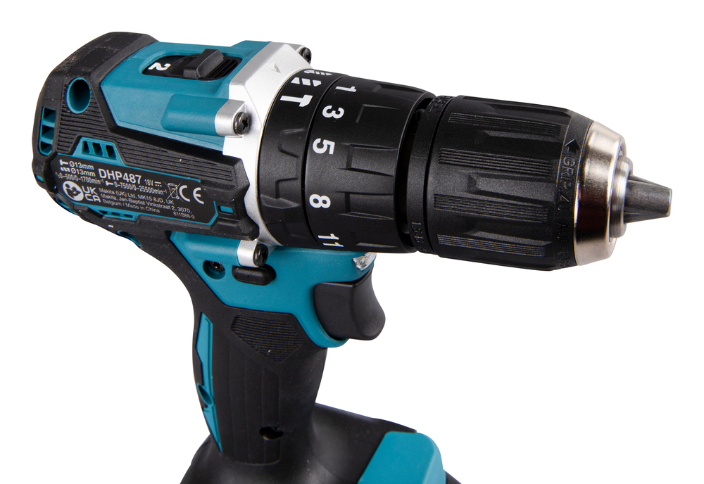 Ударная дрель-шуруповерт аккумуляторная Makita DHP487Z LXT 18В, 40 Нм, 1700 об/мин, без акб и ЗУ