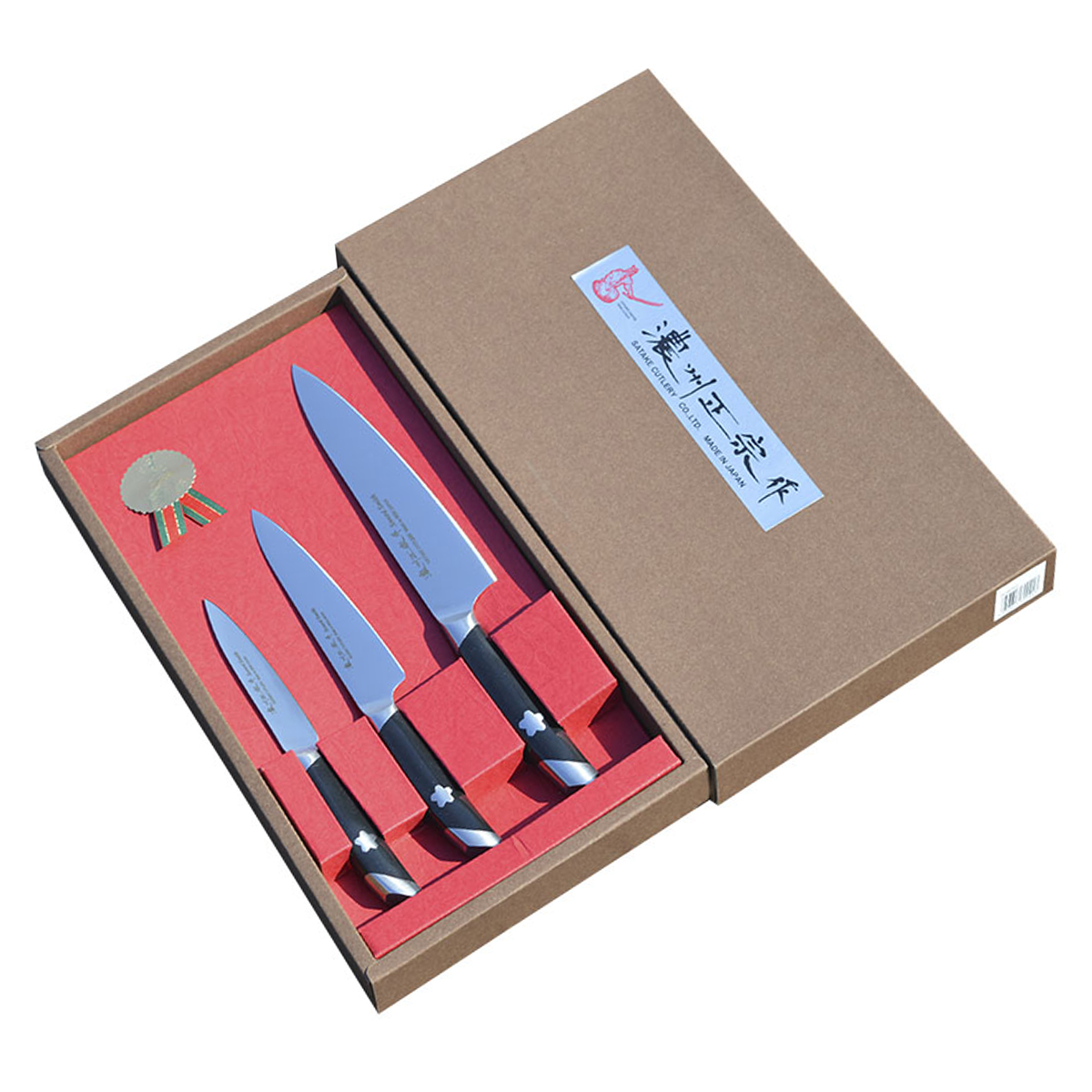 Набор Satake Sakura из 3 ножей (800-877,846,815) в картонной подарочной коробке
