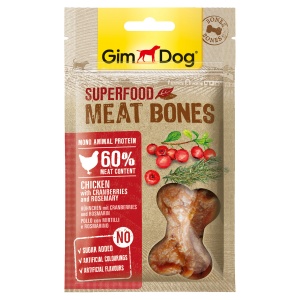 GimDog дополнительный корм (лакомство) из курицы с клюквой и розмарином для собак - мясные косточки суперфуд 70 г