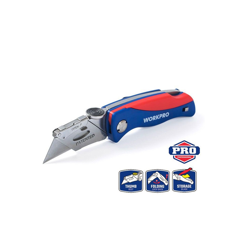 Нож складной + 6 лезвий WORKPRO