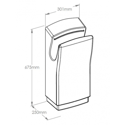 Сушилка погружного типа MERIDA ECO JET M73P, серебристо-серый ABS-пластик