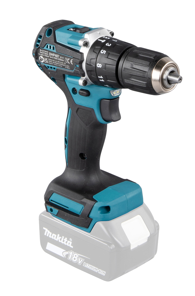 Ударная дрель-шуруповерт аккумуляторная Makita DHP487Z LXT 18В, 40 Нм, 1700 об/мин, без акб и ЗУ